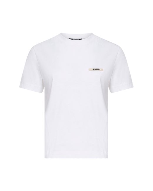 Jacquemus White Le T-Shirt Gros Grain Mc <Br
