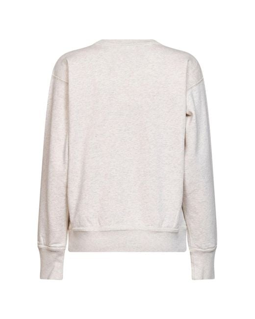 Isabel Marant White Ecru Fleece Cotton Rise Sweatshirt