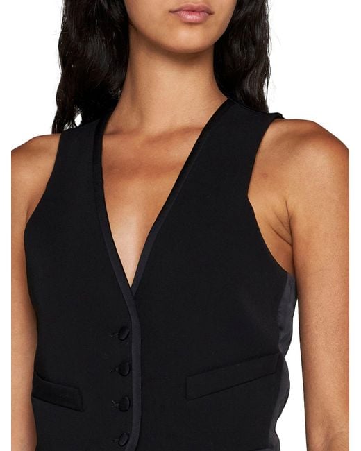 Blanca Vita Black Gymnoca Viscose-Blend Waistcoat