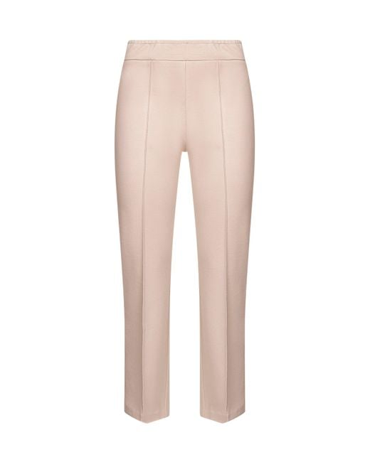 Blanca Vita Natural Cream Stretch Jersey Pioppo Trumpet Trousers