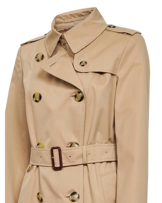 Burberry Natural Honey Mid-Length Kensington Heritage Trench Coat