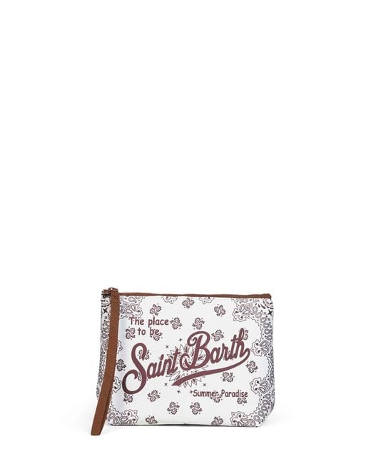 Mc2 Saint Barth White Aline Bandana-Print Clutch Bag