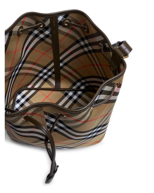 Burberry Natural Medium Check Bucket Bag <Br