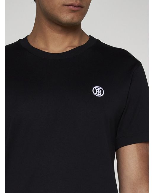 Burberry Black Parker Logo Cotton T-Shirt for men