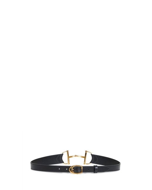 Gucci White Leather Belt With Oversized Horsebit