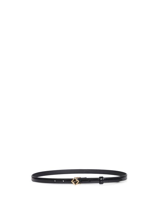 Fendi White Patent Leather Ff Diamonds Belt