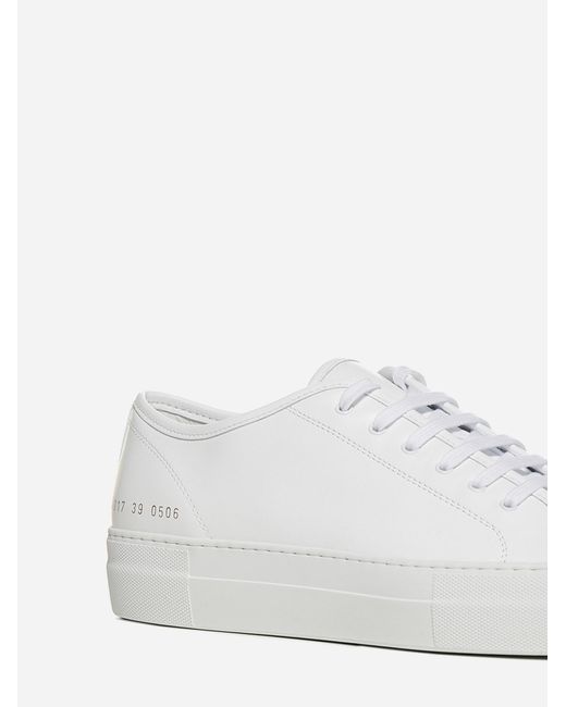 Common Projects White Tournament Low Super Leather Sneakers