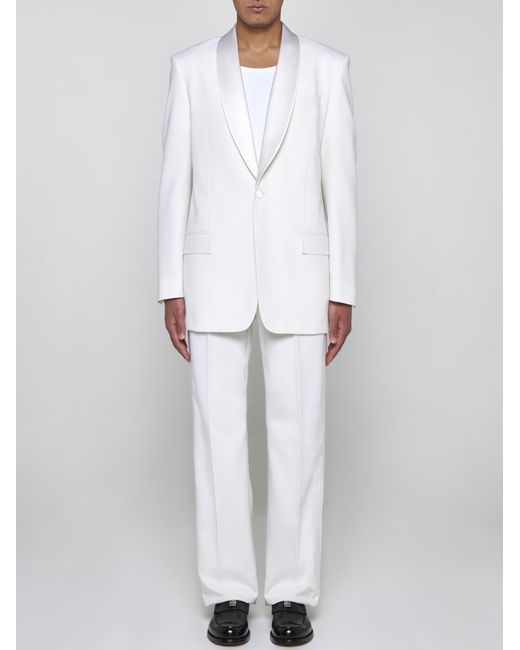 Givenchy White Wool And Mohair Single-breasted Blazer for men