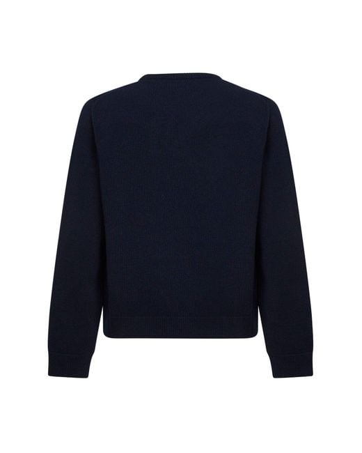 Gucci Blue Dark Wool Intarsia Sweater for men