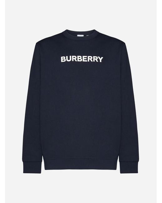 Burberry Blue Logo Cotton Sweatshirt