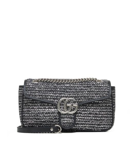 Gucci Gray Gg Marmont Small Shoulder Bag
