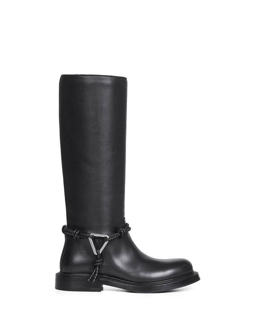 Bottega Veneta Black Calf Leather James High Boots