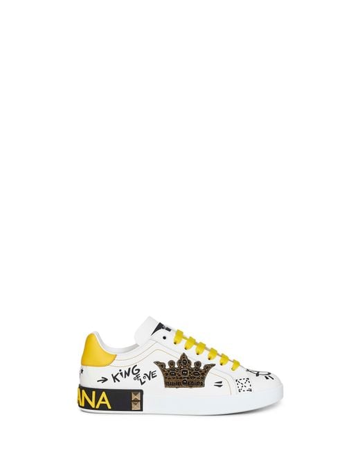 Dolce & Gabbana Multicolor Leather Portofino Sneakers for men