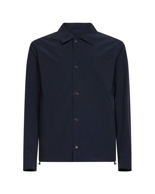 Herno Blue Double Bi-Stretch Essence Shirt Jacket for men