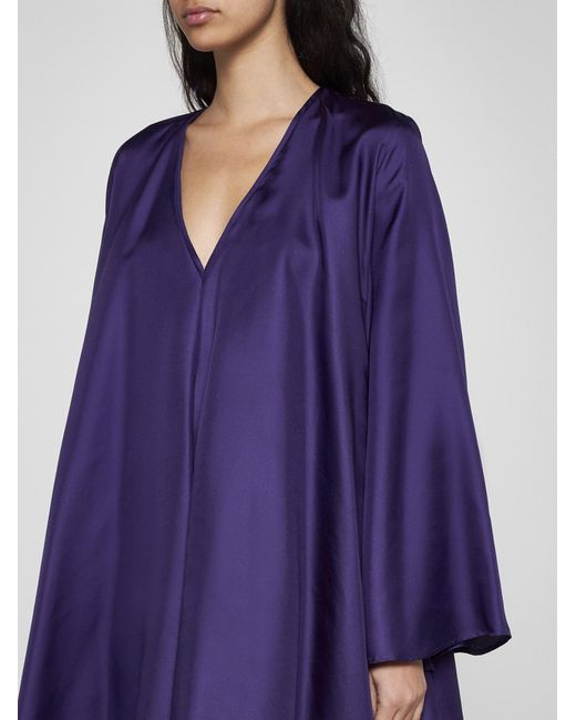 Blanca Vita Purple Aeonium Silk Oversized Dress