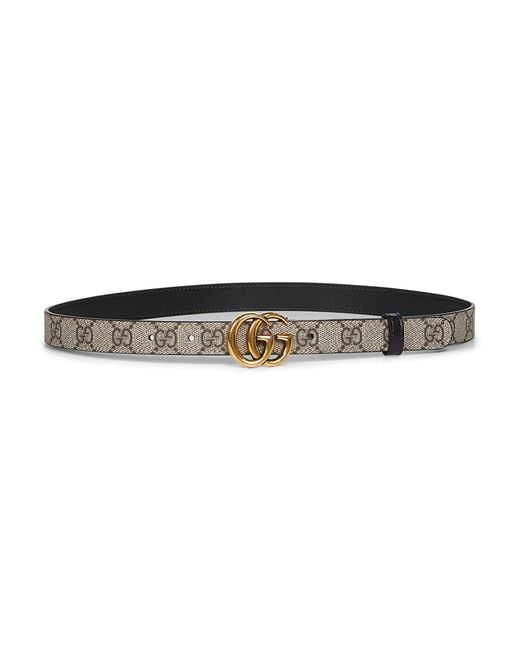Cintura Sottile Reversibile Gg Marmont di Gucci in Multicolor