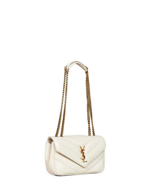 Saint Laurent Natural Soft Cream Loulou Small Shoulder Bag