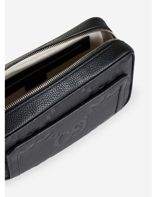 Gucci Black GG Jumbo Leather Pouch for men