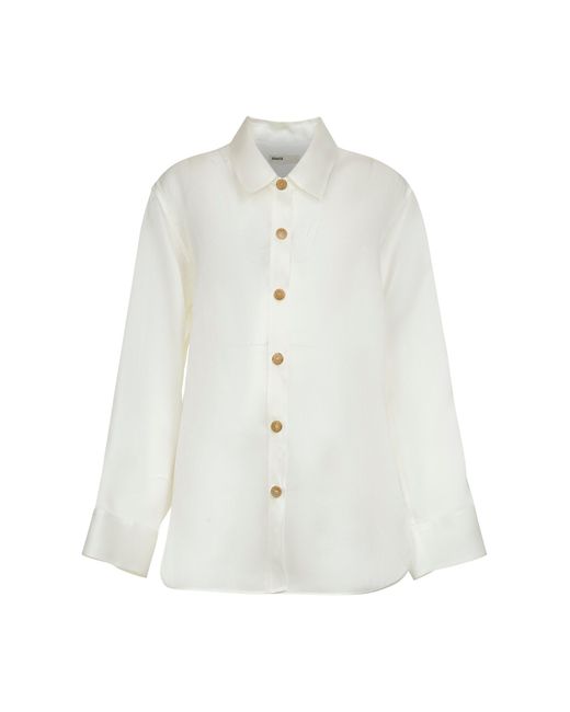 Khaite White Silk Organza Herschel Shirt