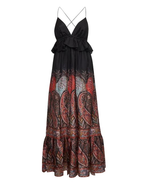 Zimmermann Brown Paisley Silk Rhiannon Maxi Dress