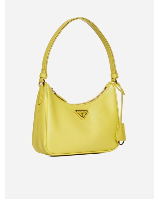 Prada Yellow Saffiano Leather Mini Bag