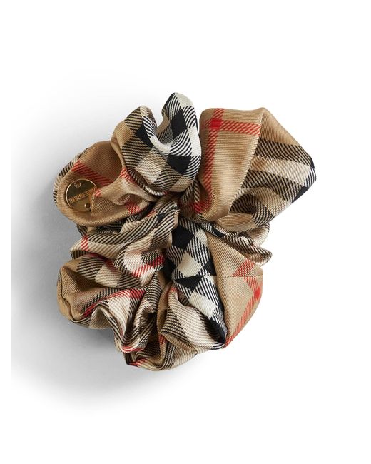 Burberry Natural Check Silk Twill Scrunchie