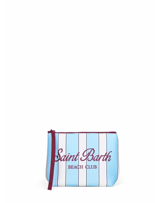 Mc2 Saint Barth Blue Light And Aline Striped-Print Clutch Bag