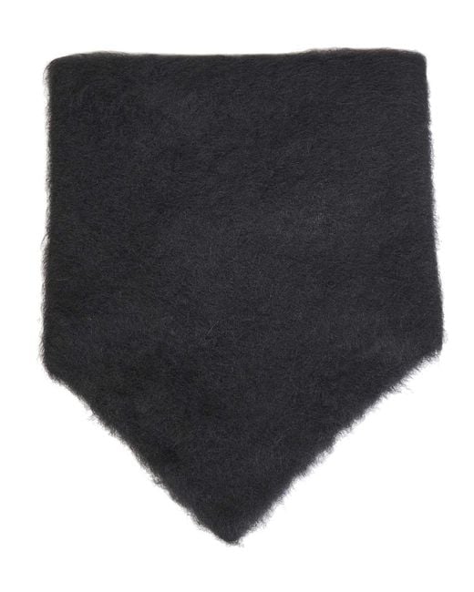 Uma Wang Black Alpaca-Blend Triangular Scarf
