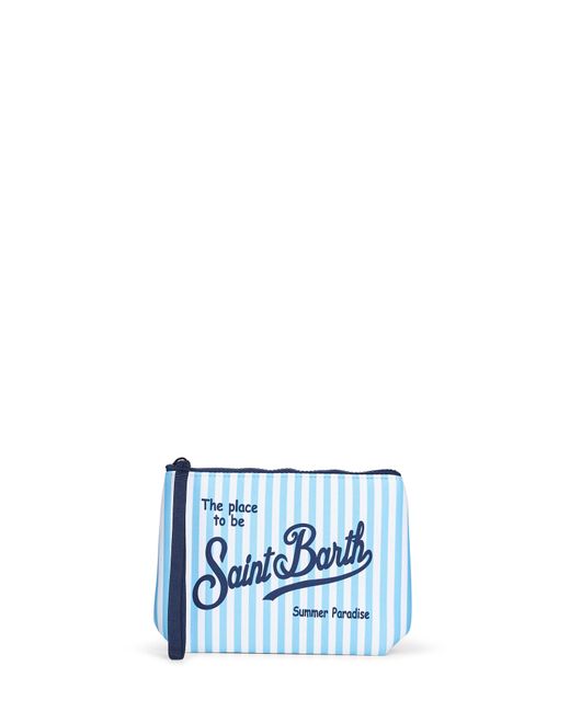 Mc2 Saint Barth Blue Light And Aline Mini Striped-Print Clutch Bag