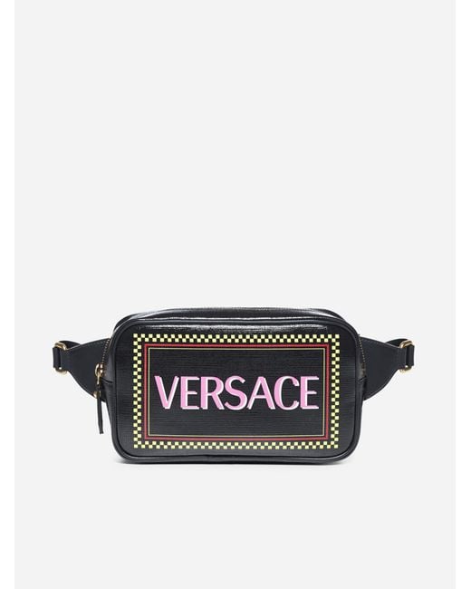 Versace Logo Canvas Fanny Pack in Black Lyst