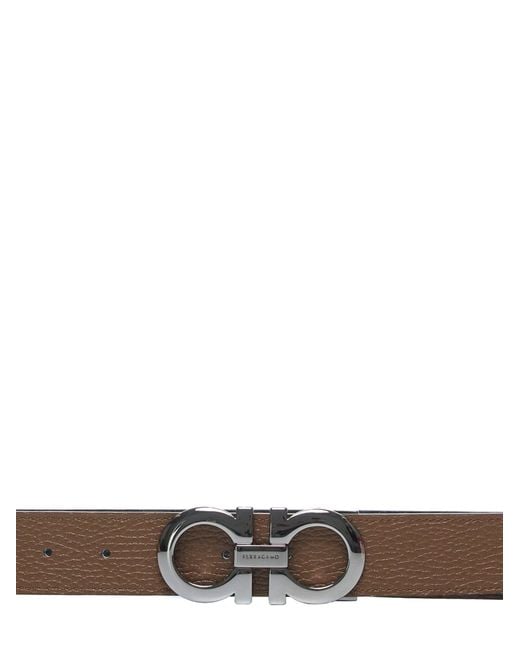 Ferragamo White Gancini Reversible Leather Belt By for men
