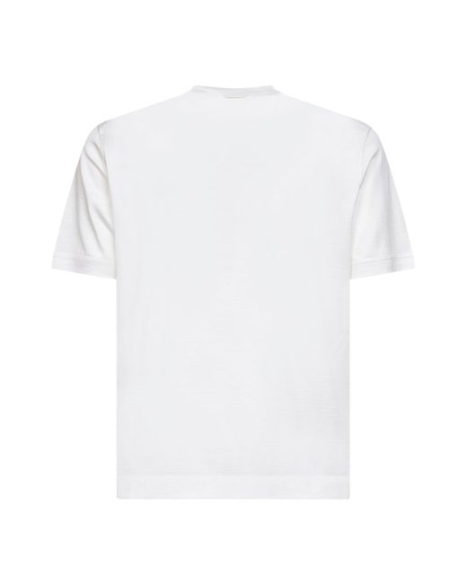 Zegna White Cotton And Silk Leggerissimo T-Shirt for men