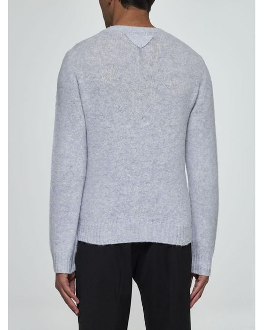 Prada Blue Shetland Wool Sweater for men