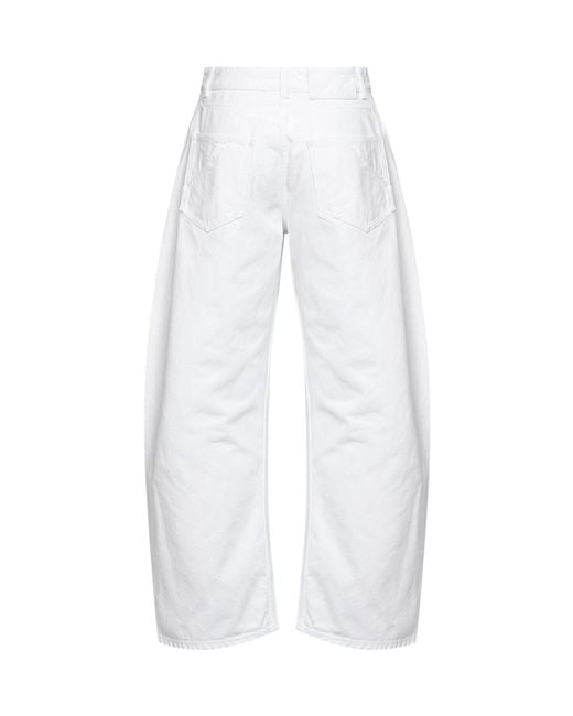 Alaïa White Cotton Denim Rodeo Jeans