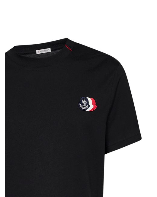 Moncler Black Cotton Jersey Logo T-Shirt for men