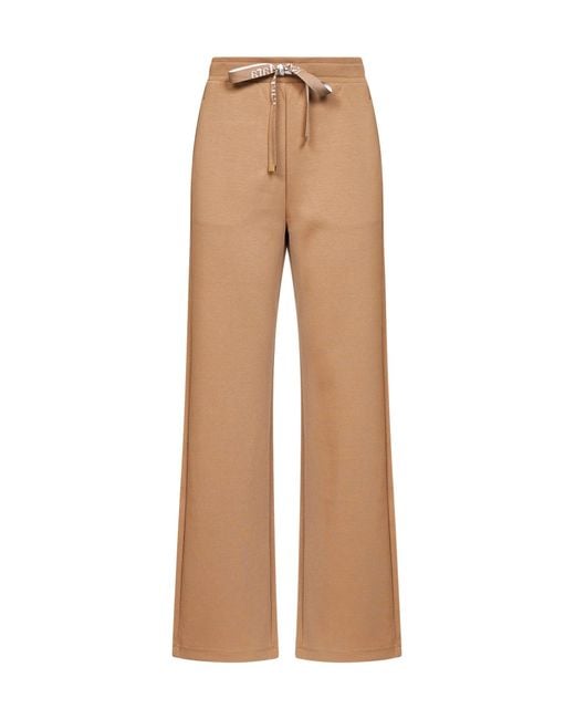 Max Mara Natural Camel Double Jersey Smmbali Wide Trousers