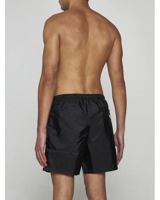 Prada Black Re-nylon Swim Shorts for men