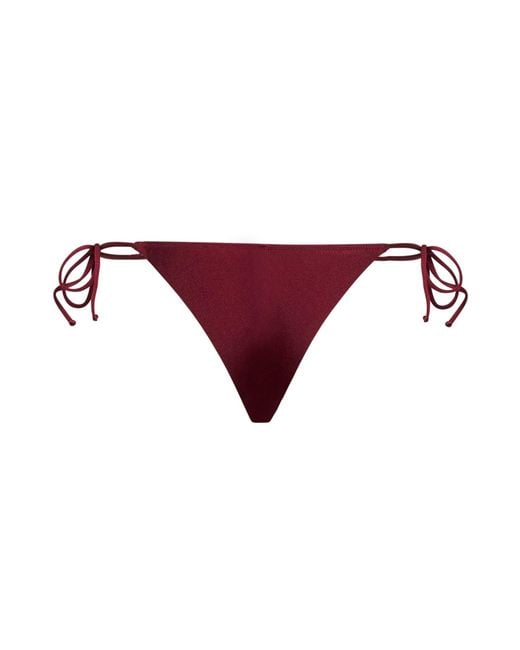 Mc2 Saint Barth Purple Burgundy Glossy Lycra Marielle Plate Brazilian Bikini Bottom