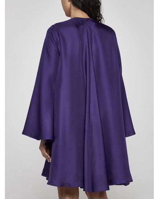 Blanca Vita Purple Aeonium Silk Oversized Dress