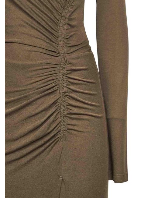 Isabel Marant Natural Draped Jersey Jelina Long Dress