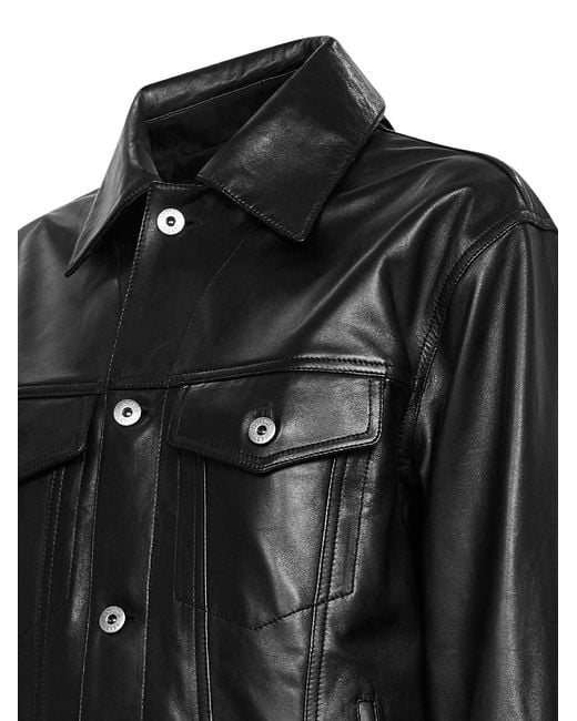 Bottega Veneta Black Nappa Leather Jacket With Intrecciato Leather Bandana