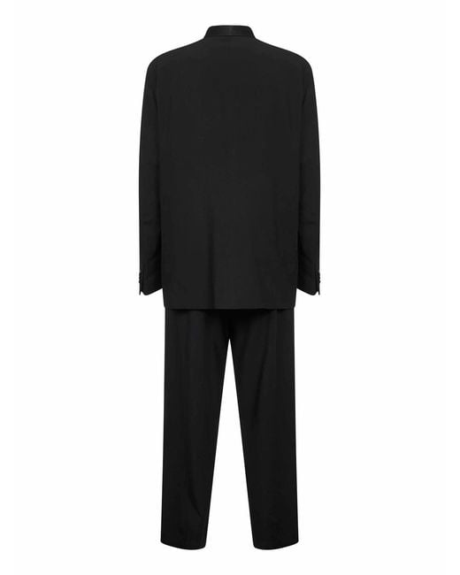 Giorgio Armani Black Virgin Wool Crepe Double-Breasted Tuxedo Suit for men