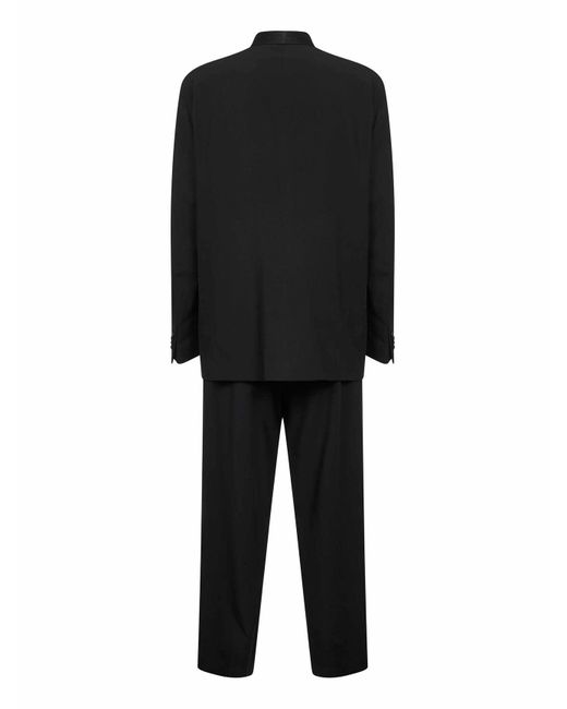 Giorgio Armani Black Virgin Wool Crepe Double-Breasted Tuxedo Suit for men