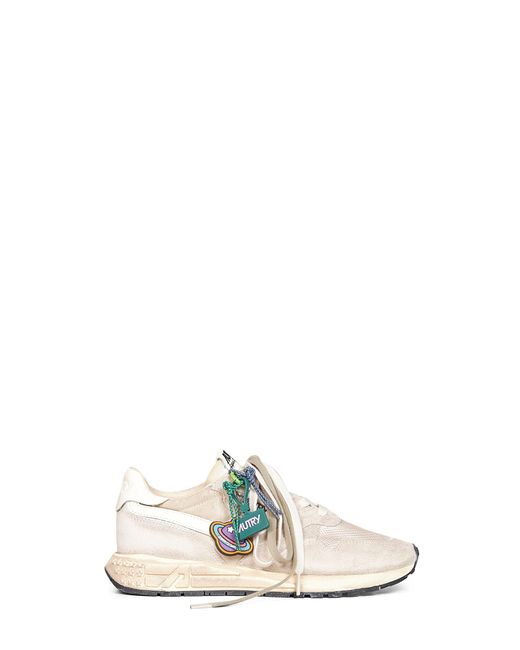 Autry White Suede And Nylon Reelwind Super Vintage Sneakers for men