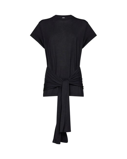 Totême Black Jersey Tie-Waist Top