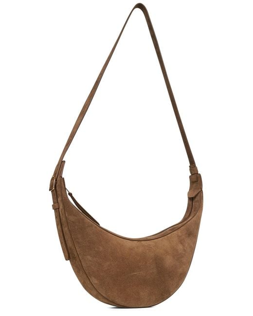 Borsa Hobo A Tracolla Small Augustina Fango di Khaite in Metallic