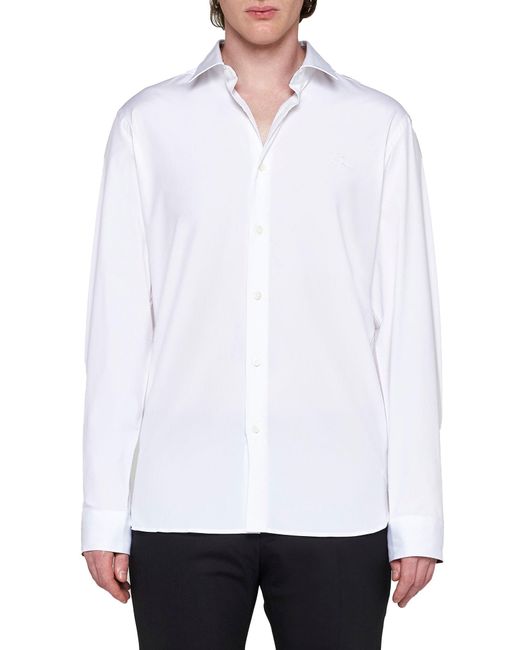 Burberry White Sherfield Stretch Cotton Shirt for men