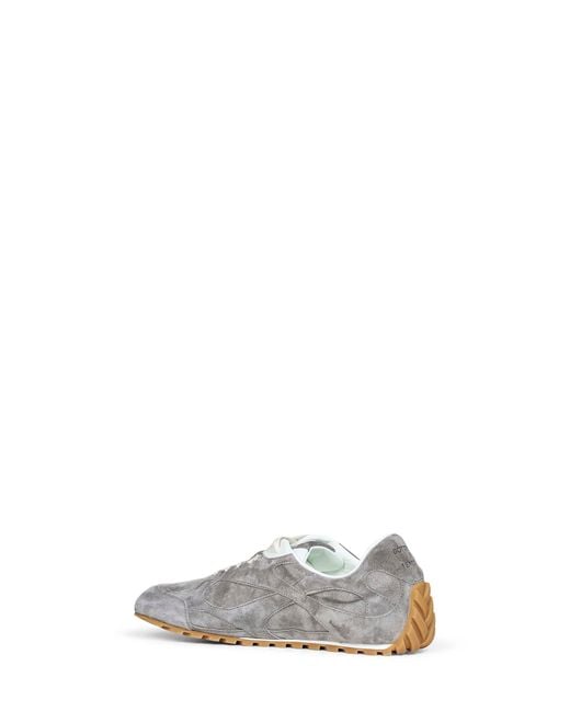 Bottega Veneta White Basalt Suede Orbit Flash Sneakers for men