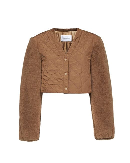 Max Mara Brown Teddy Santos 2-In-1 Cropped Gilet
