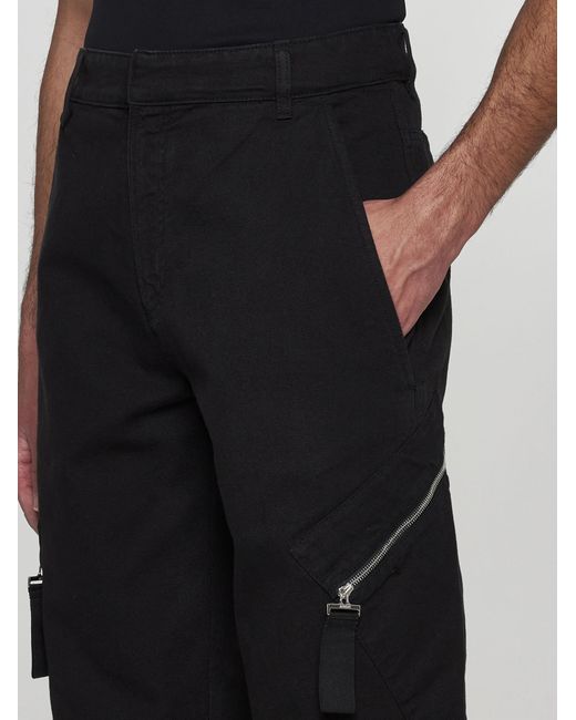Jacquemus Black Marrone Cotton Cargo Trousers for men